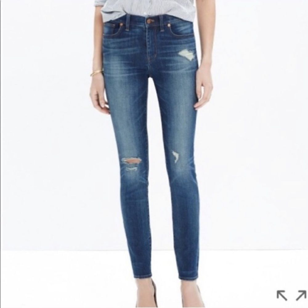 Madewell High Riser Ankle Skinny Jeans Medium Wash 29